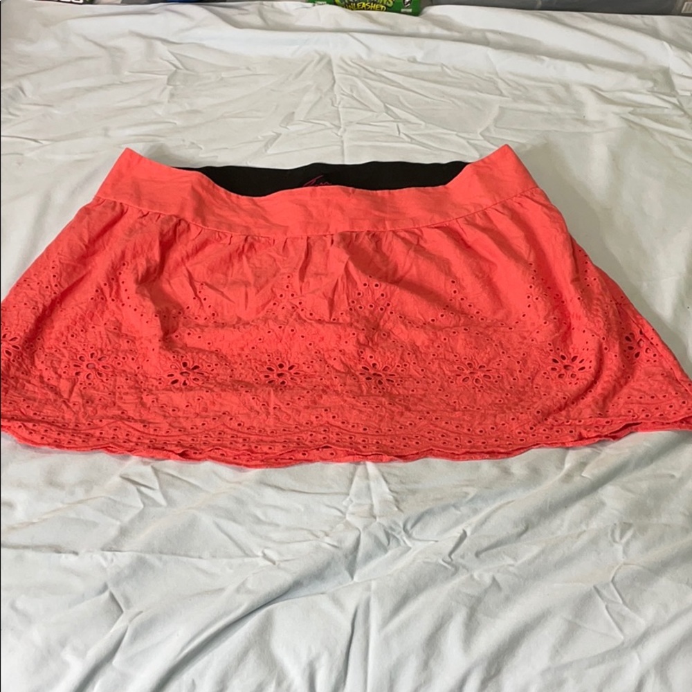 Torrid Coral Eyelet Mini Skirt